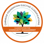 Seal logo of Carnegie Foundation Elective Classification. It states Classification for Community Engagement.